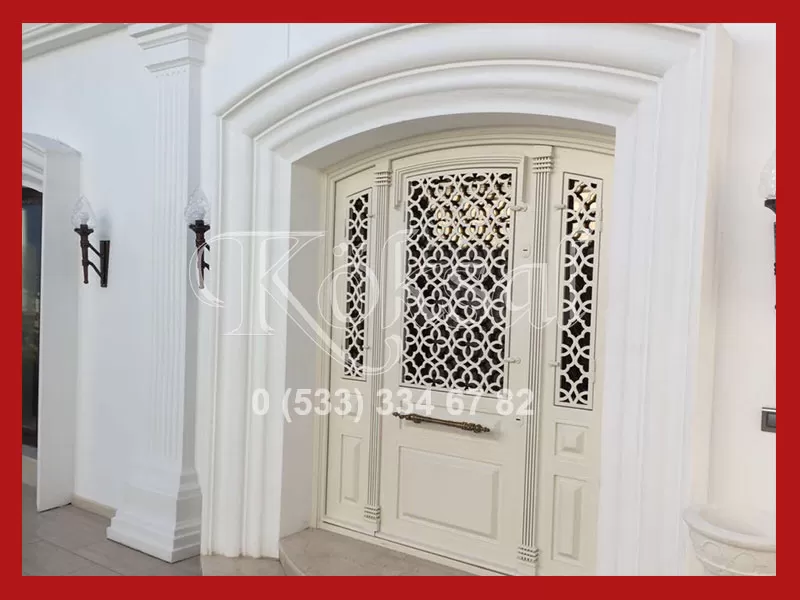 ahşap beyaz apartman giriş kapılar