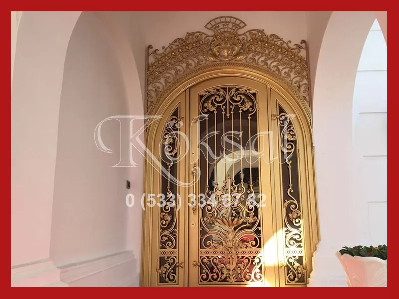 altın motifli apartman giriş kapılar