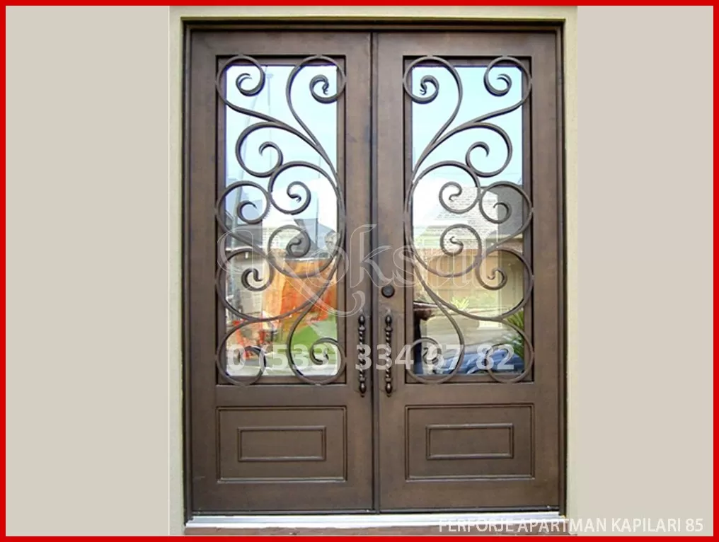 camlı apartman giriş kapı modeli
