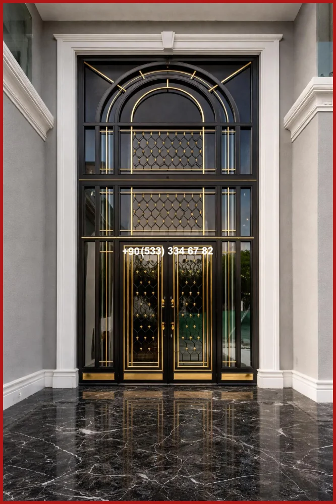 FERFORJE GARAJ KAPI MODELLERİ-MODERN VİLLA  KAPILARI-VİLLA KAPI MODELLERİ uyg19186